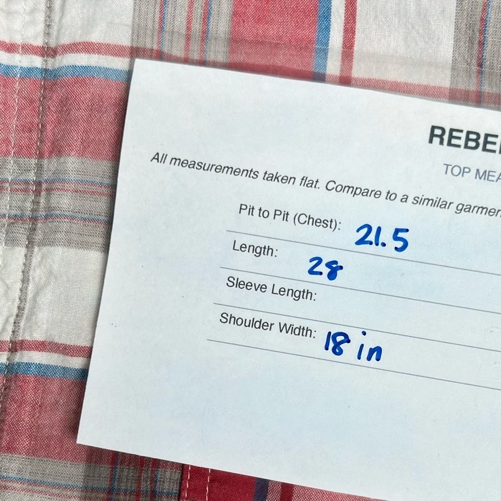 Levi’s | Cotton Red White Blue Plaid Short Sleeve Shirt – Vintage Americana | LG